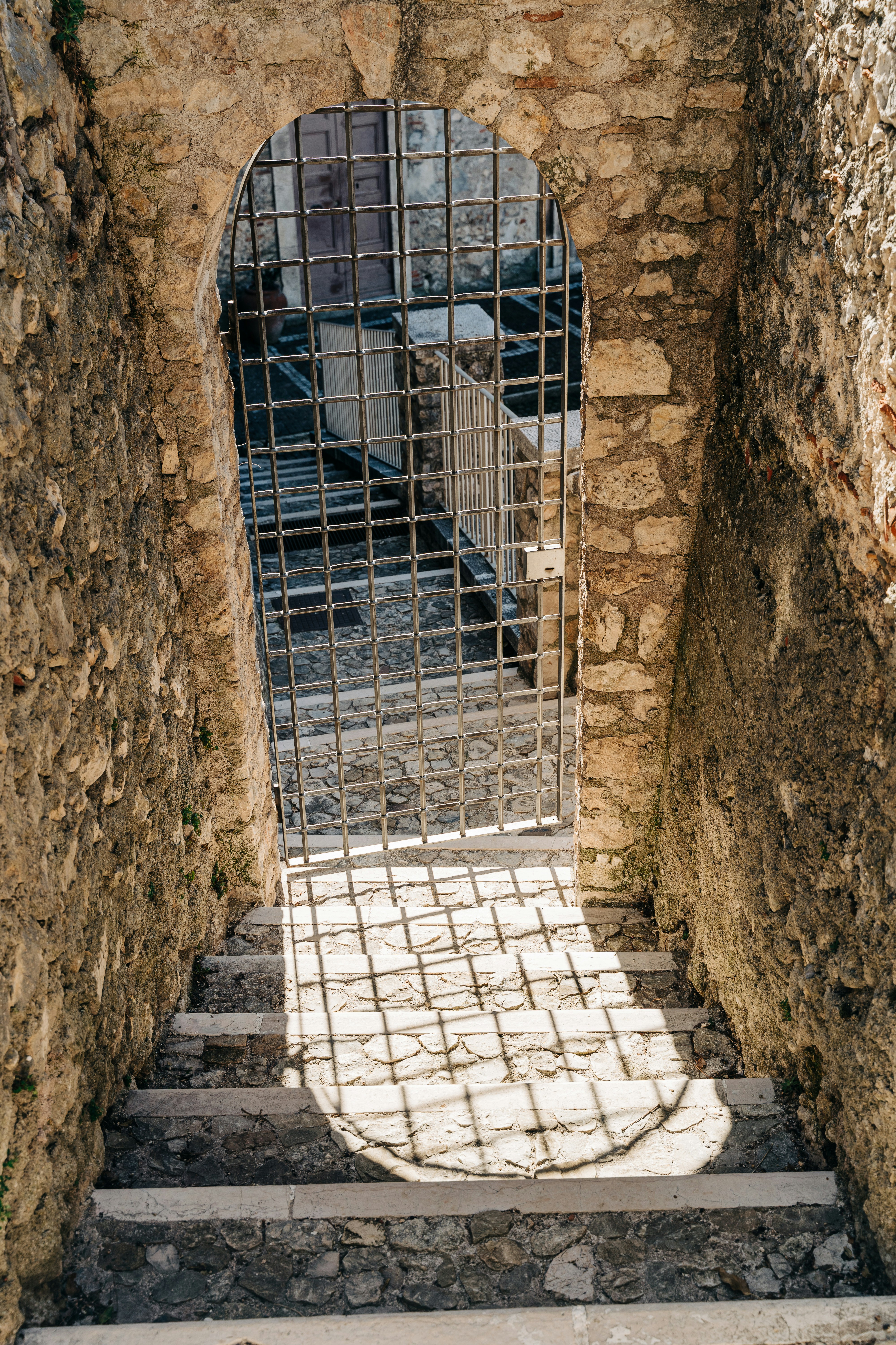 A staircase in the old town of Cervara di Roma, Lazio, Italy